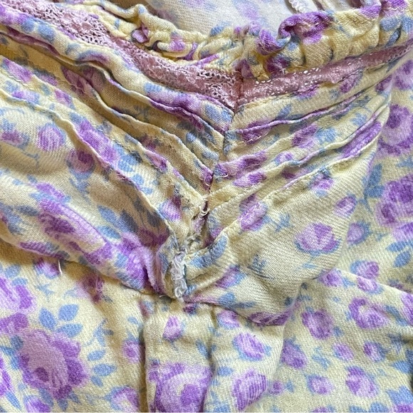 LoveShackFancy Dress Regina Floral Button Up MIDI Dress Size 8 Yellow Purple - Picture 16 of 16